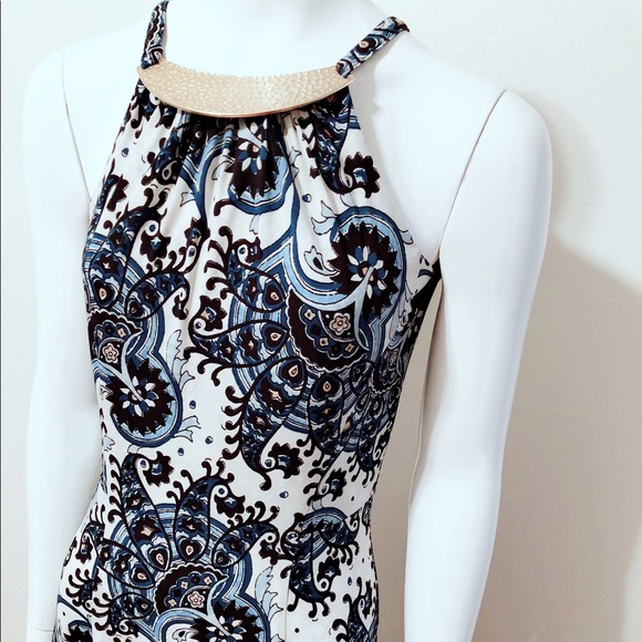 Hammered plated halter maxi - Picture 1 of 4